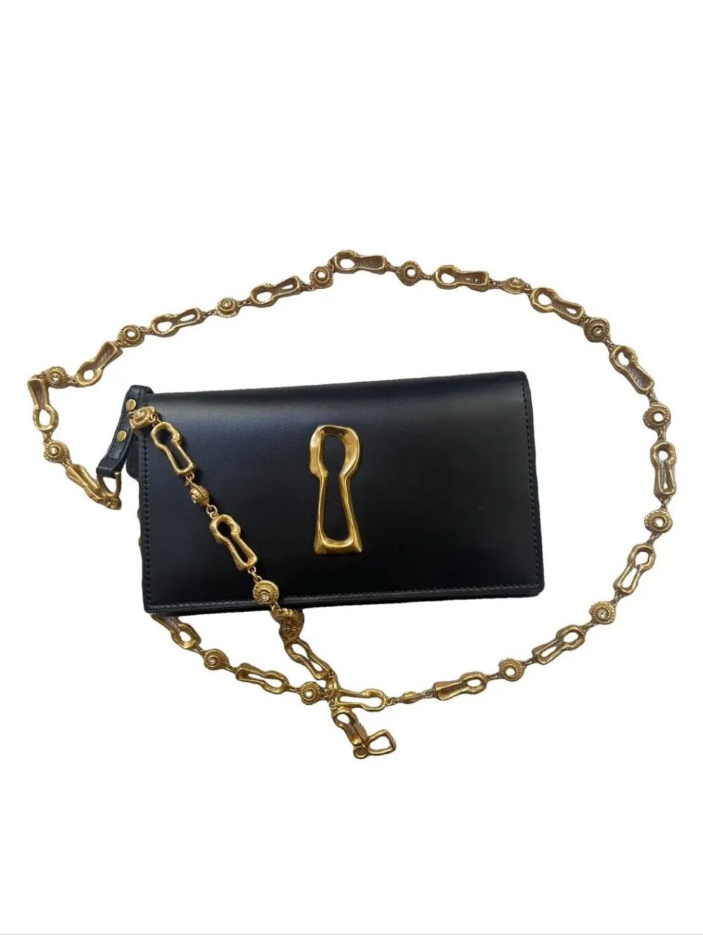 Schiap.  LEATHER KEYHOLE CLUTCH